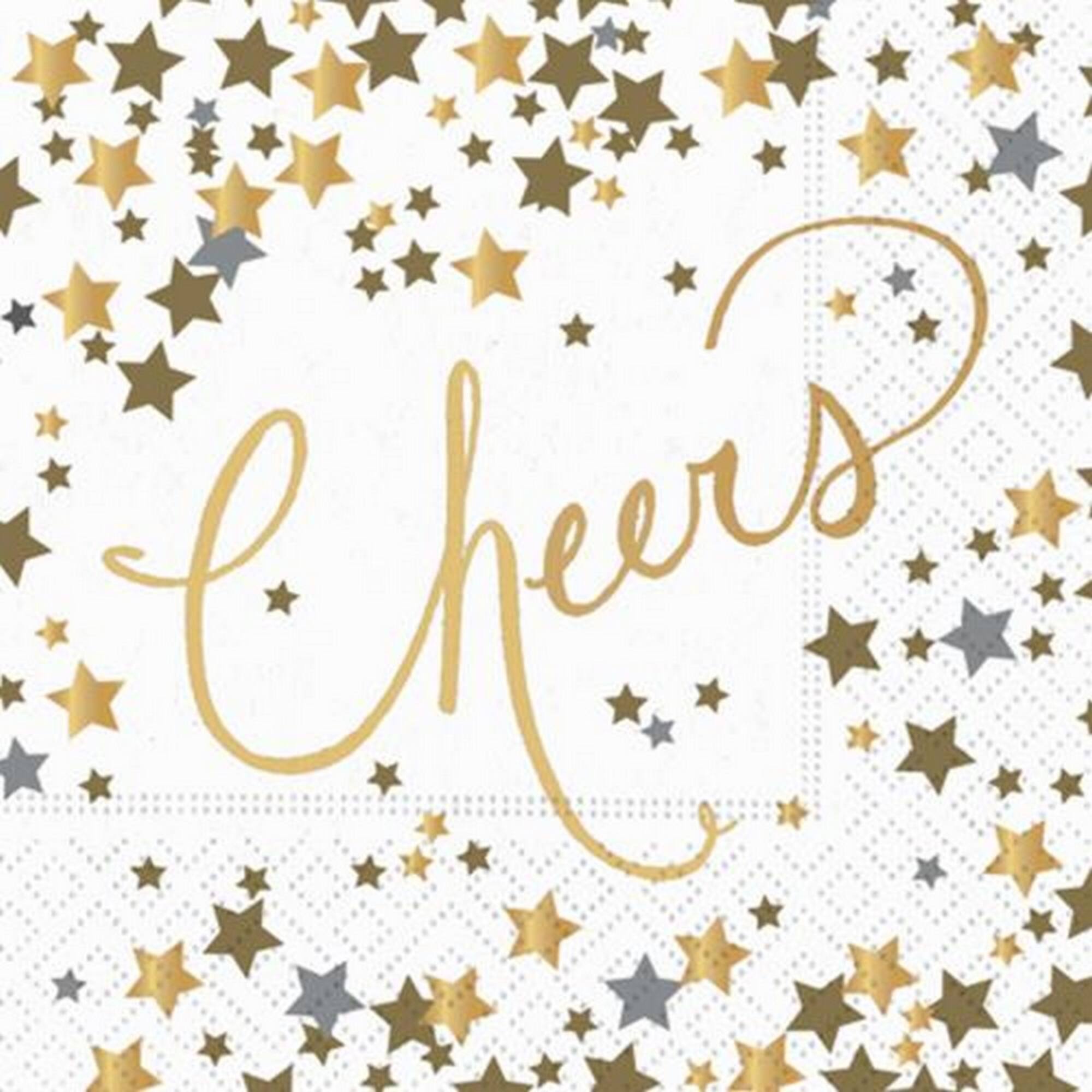 JAM Paper Confetti Cheers Cocktail Napkins, 32ct.